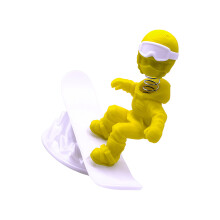 Cute Miniature Snowboarding Figurine Rocking Sculpture-Yellow