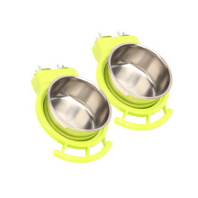 2Pack Stainless Steel Bird Food Bowl Parrots Feeder-Green