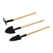 Compact Gardening Tool Featuring Ergonomic Wooden Handles-1