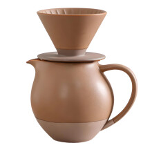 Elegant Ceramic Pours Over Coffee Maker Set With-Iron brown