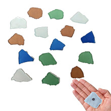 Collection Of 15 Decorative Irregular Sea Glass Magnets Various