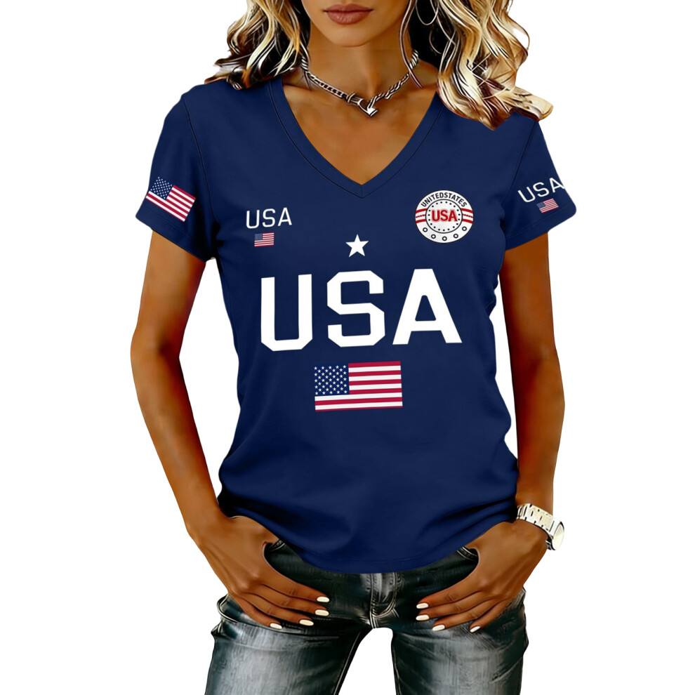 Red Women's 250 Anniversary Shirt V-Neck 250 Years-Coral L