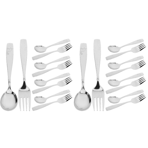 10Ensembles Ustensiles Enfant Inoxydable Argents Compact