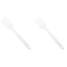 2Stk Weiße Silikon-Gabel Hitzebeständig Für Pasta Und Salat