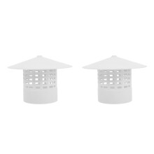 2Pcs PVC Chimney Cover White Vent Cap for Roof Outdoor Use