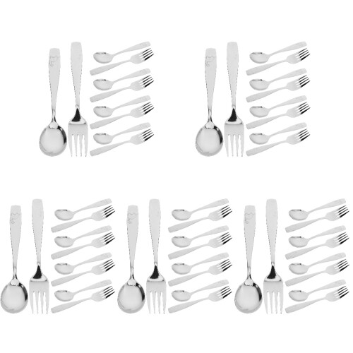 25Ensembles Couverts Inoxydable Argenté