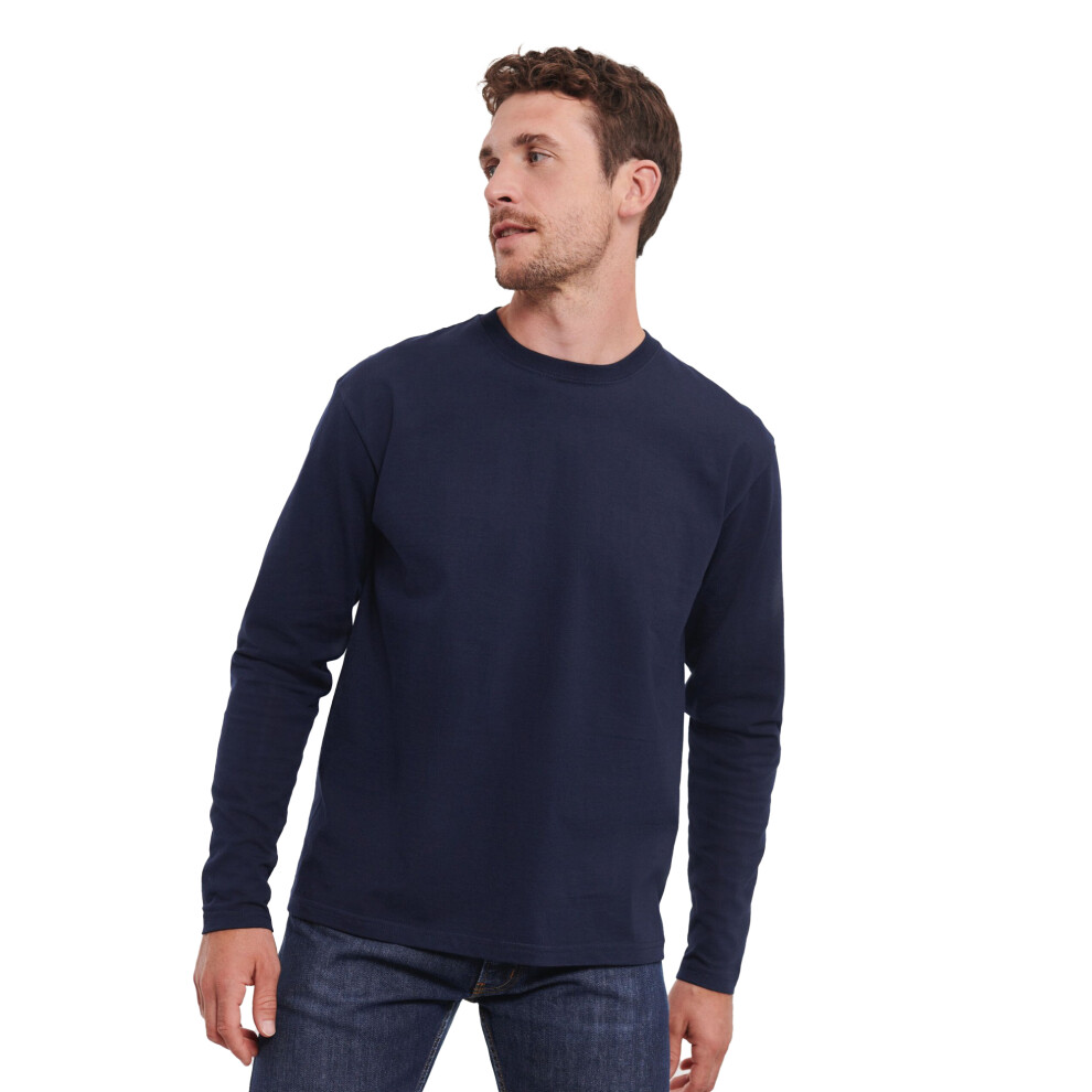 New Russell Men's (3Xl, French Navy) Classic Long-Sleeved T-Shirt Blue,Multicoloured