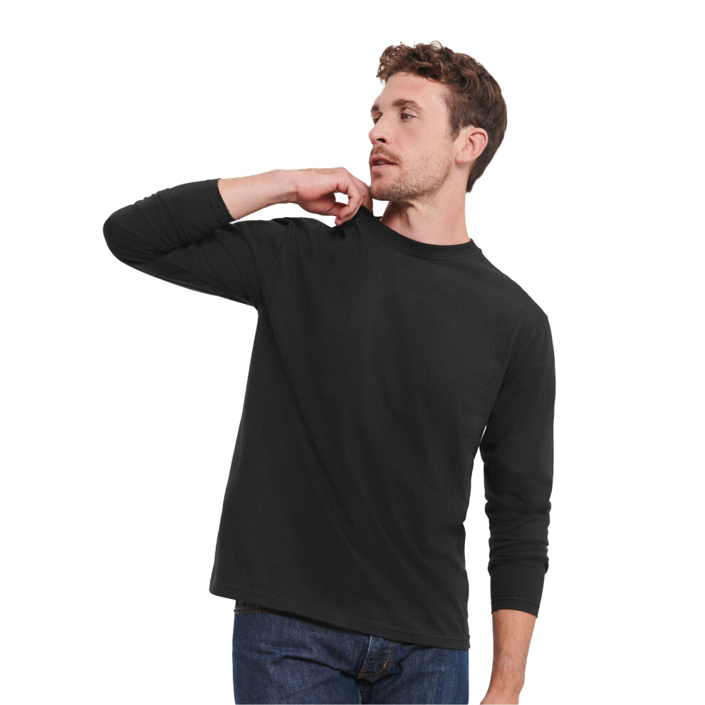 New Russell Men's (4Xl, ) Classic Long-Sleeved T-Shirt Black