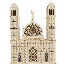 Eid Mubarak Kalendarz Odliczania DIY Wood Ramadan Decoration Drewniana Szuflada na MałE Cukierki do Dekoracji Domu Styl 1