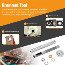 100 Sets 1/4 Inch Grommet Kit Grommets Eyelets with 3 Pieces Install Tool Kit, 2 Colors