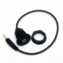 Round Panel Mount 3.5mm Male to 3.5mm Female Car Truck Dashboard Flush Mount 3.5mm 1/8in AUX Audio Jack Extension Cable