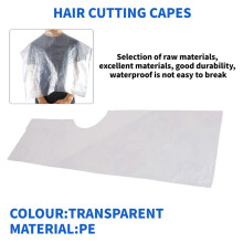 100Pcs PE Apron Disposable Long Barber Wai Cloth Perm Hair Salon Haircut Wai Hairdressing Cape Shawl 60X90Cm