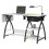 Sewing Online Large Sewing Table, with Gridded White Top and Black Legs 3