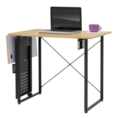 Sewing Online Sewing Table with Fold-out Storage Panel, Wood/Black Legs 2