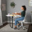 Dart Sewing Machine Table With Folding Top In Charcoal Black / White 9