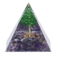 Naturlig harpiks-orgonpyramide, håndlaget krystallpyramide, positiv energigenerator for hjemmeinnredning og meditasjon, stressreduksjonsverktøy,