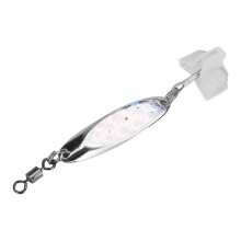 Auffälliger Prismenband-Angellöffel im Krokodilstil für hohe Beanspruchung, mit superscharfen Haken und starken Sprengringen, entwickelt für