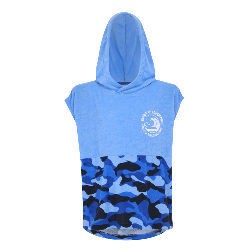 Regatta Blue (5-9 Years, Elysium ) Childrens/Kids Ii Camo Hooded Towel