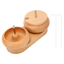 Natural Beechwood Bead Spinner Tool With 9cm Wide Bowls And 5.5