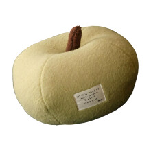 Flannel Covered Round Fruit Shape Throw Pillow-Yellow 25x20cm