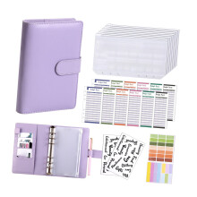 Light Weight Foldable Leather Binders Notebook Compacts-Purple
