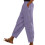 Trendy Elastic Waistband Pants Side Button Pockets-p L 1