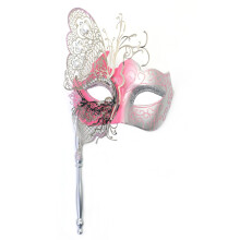 Masque papillon portatif pour les célébrations du carnaval-Rose