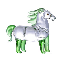 Crystal Horse Statues Glass Art Animal Sculptures-Green