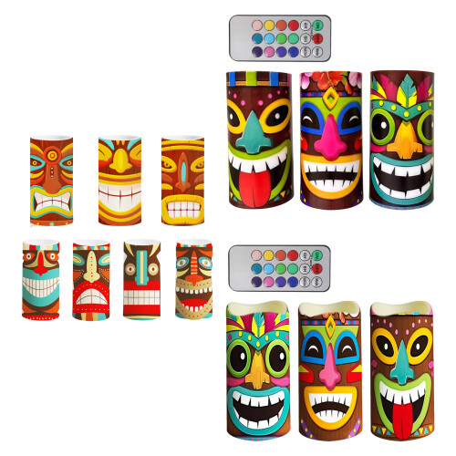 Packung mit 3/4 flackernden LED-Hawaiian-Kerzenlichtern,-3 2