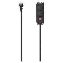Multiprise - Hama - 2-fach - IP44 - 2 m - Noir - Interrupteur intégré