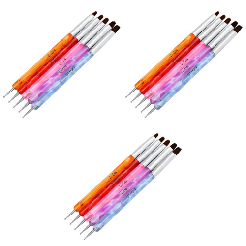 15Pcs Nail Art Pens Dual-Ended Manicure Brushes Assorted 2