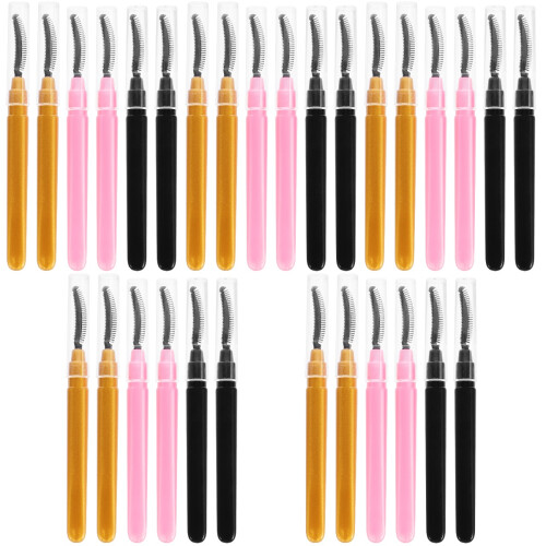 30Pcs Mascara Wands Silicone Lash Brushes with Lid Assorted Colors 1