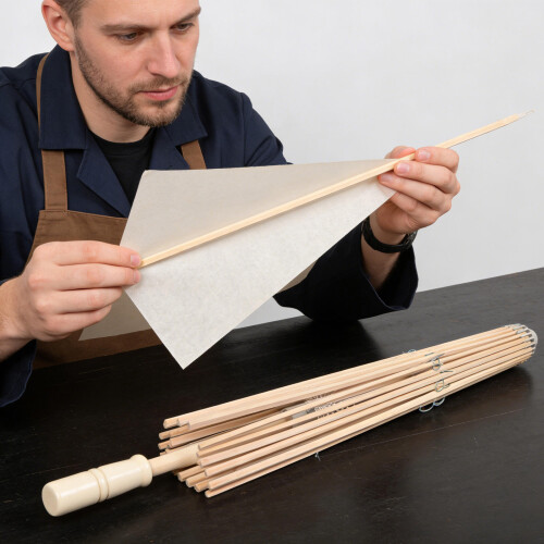 Lightweight Bamboo Oil Paper Parasol Frame for Craft Use 2