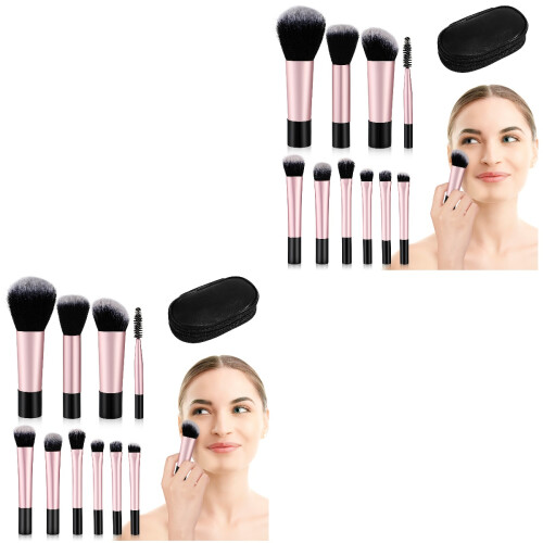 20Pcs Small Makeup Brush Set Travel Essentials Black Makeup Brush Kit 1