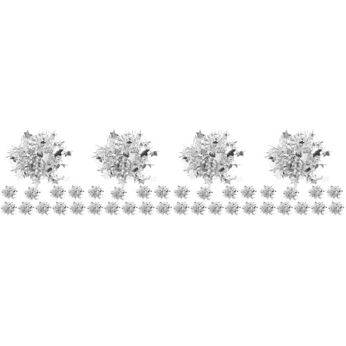 40Pcs Silver Plastic Pom Poms Cheerleading Durable Performance Props 2