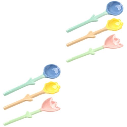 6 Pcs Dessert Spoons Cartoon Dessert Shape Spoon Home Tableware 1