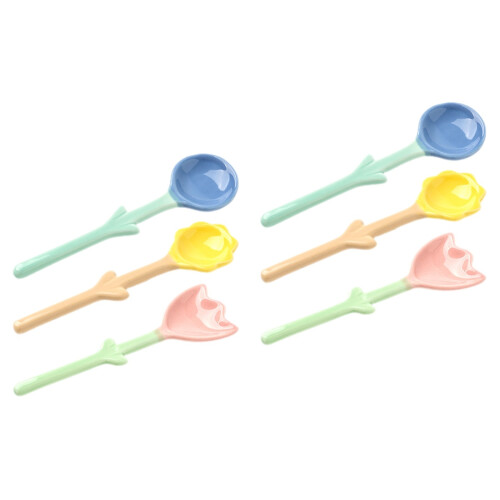 6 Pcs Dessert Spoons Cartoon Dessert Shape Spoon Home Tableware 2