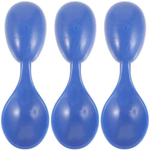 3Pcs Blue Rubber Portable Mini Spoons Soft Small Spoon for Home Use 2