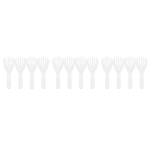 12Pcs Heat Resistant White Plastic Rice Paddle Spoon for Serving Rice 1