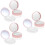6Pcs Compact Pink Plastic Loose Powder Storage Case with Elastic Puff 6