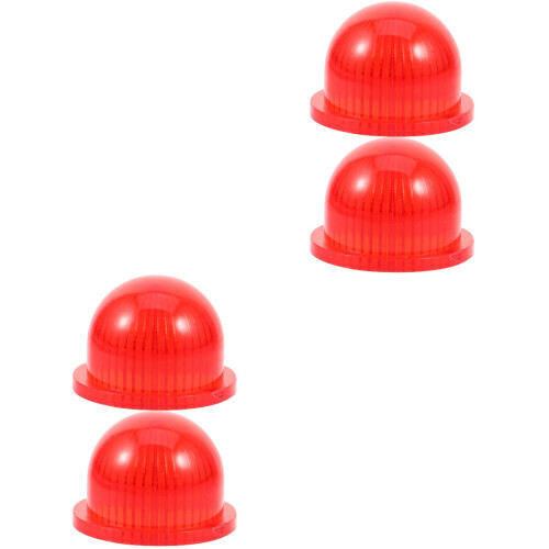 4Pcs Lightweight Plastic Red Warning Lamp Covers for Signal Lights 1