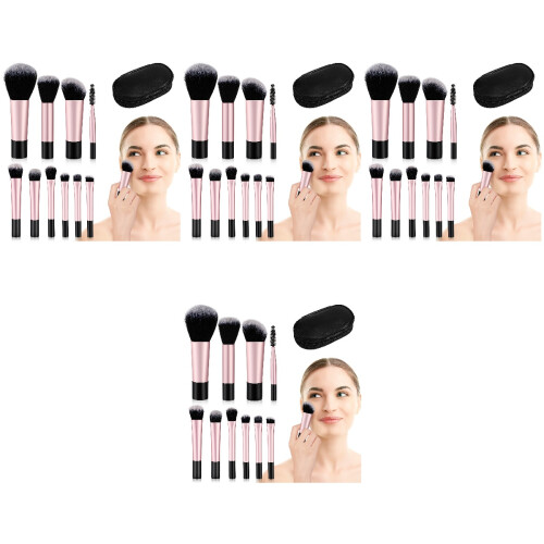 40Pcs Black Mini Makeup Brushes Travel Kit with Storage Bag 1