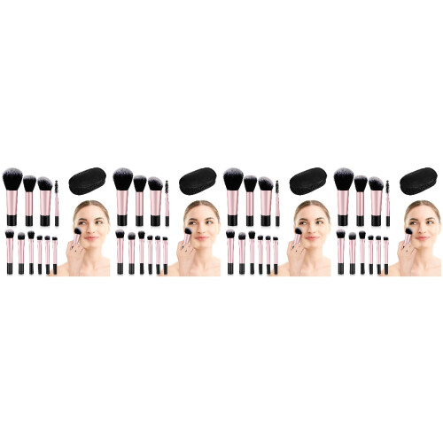 40Pcs Black Mini Makeup Brushes Travel Kit with Storage Bag 2