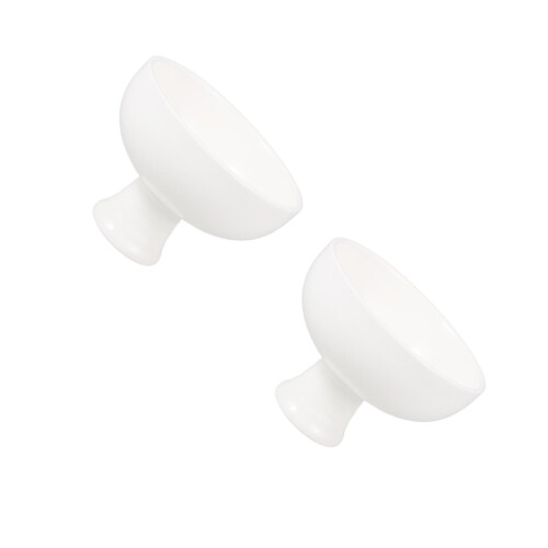 2Pcs Beige Ceramic High Base Dessert Bowls Multi-Use Serving Bowls 1