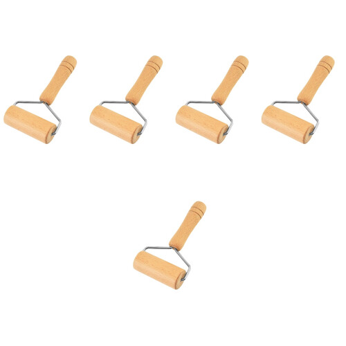 5Pcs Reusable Wooden Handle Pastry Rollers Smooth Nonstick Surface 2