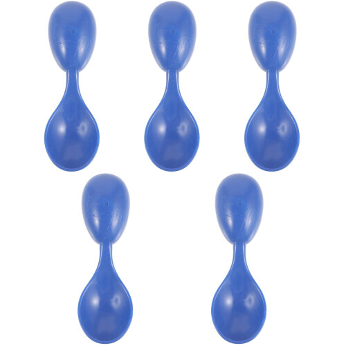 5Pcs Portable Blue Rubber Spoons Soft Safe Eating Tools for Prisons 1