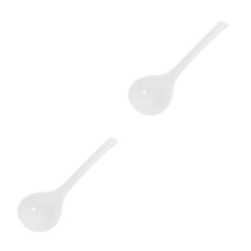 2Pcs White Porcelain Ramen Spoons Durable Soup Ladles for Kitchen Use 1