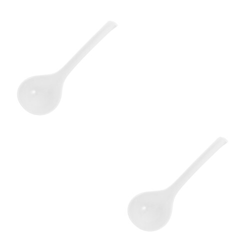 2Pcs White Porcelain Ramen Spoons Durable Soup Ladles for Kitchen Use 2