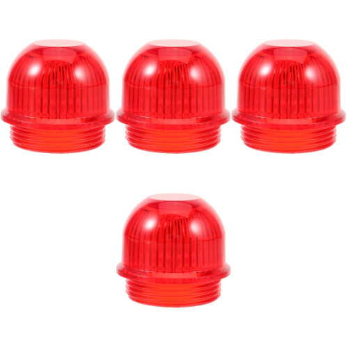 4Pcs Red Plastic Warning Lamp Shells Easy Install Replacement Covers 1
