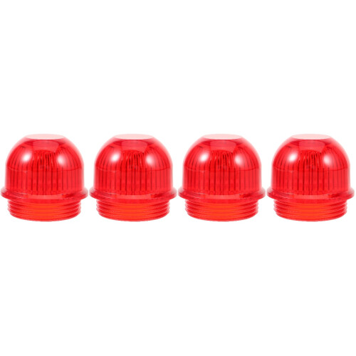 4Pcs Red Plastic Warning Lamp Shells Easy Install Replacement Covers 2
